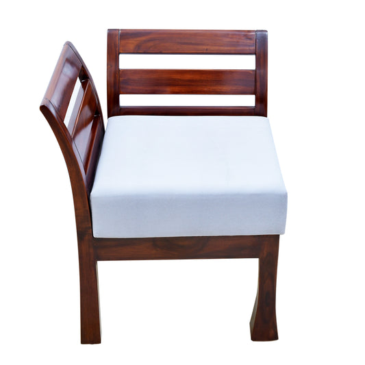 Lumber Casa Modern Teak Wood Corner Chair with Ladder Back