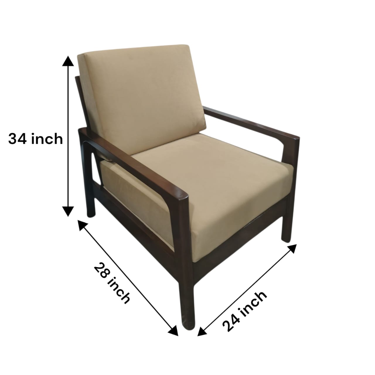 easy chair Solid Wood Living Room Chair (Finish Color - semi matt, Pre-assembled)