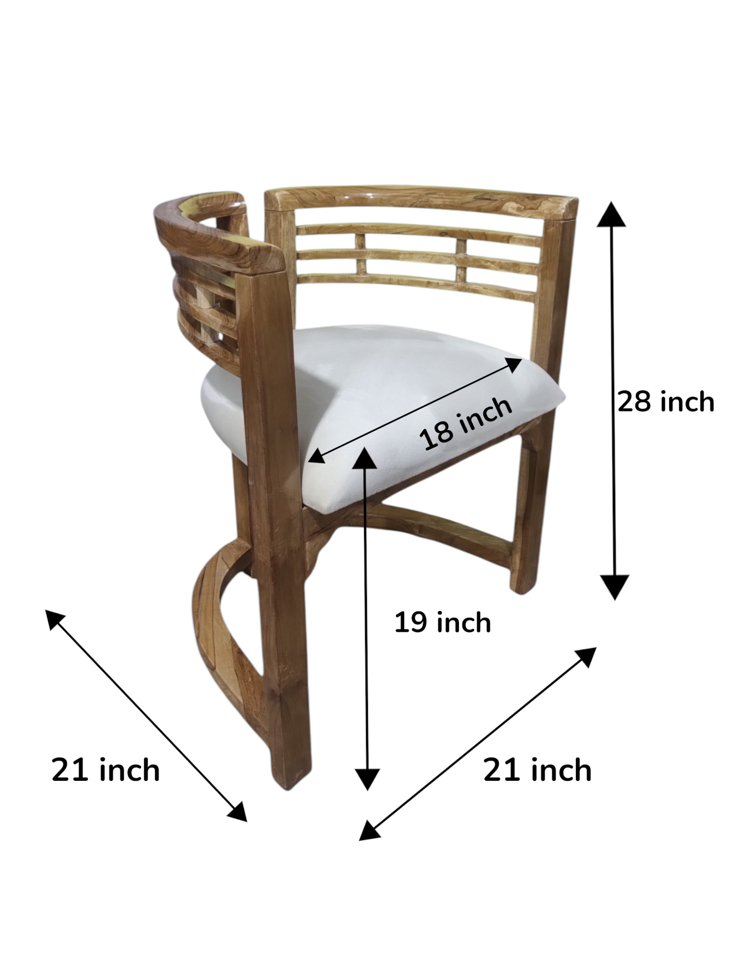 DURABLE TEAK WOOD CHAIR FOR HOME AND OFFICE SOLID WOOD LIVING ROOM CHAIR (FINISH COLOUR - TEAK WOOD , PRE-ASSEMBLED
