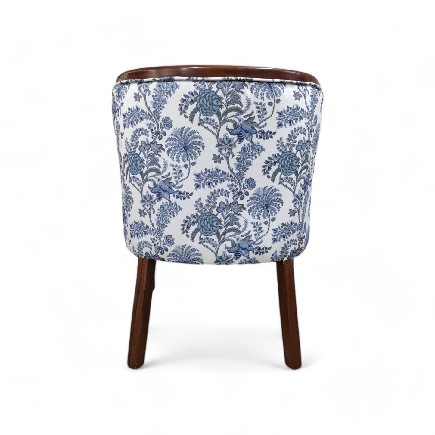 Teak Wood Armchair with Foam Seating, Premium Fabric and Matching Accent Pillow Solid Wood Living Room Chair (Finish Color - WALNUT, Pre-assembled)