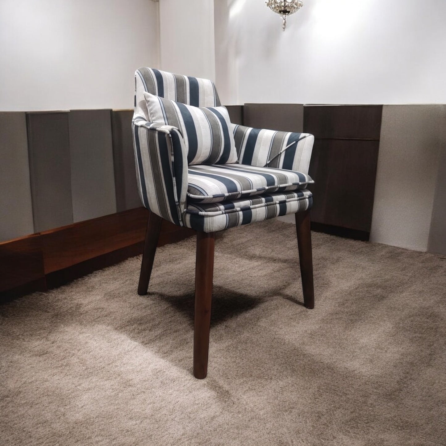 Solid Wood Living Room Chair (Finish Color - WALNUT, Pre-assembled)