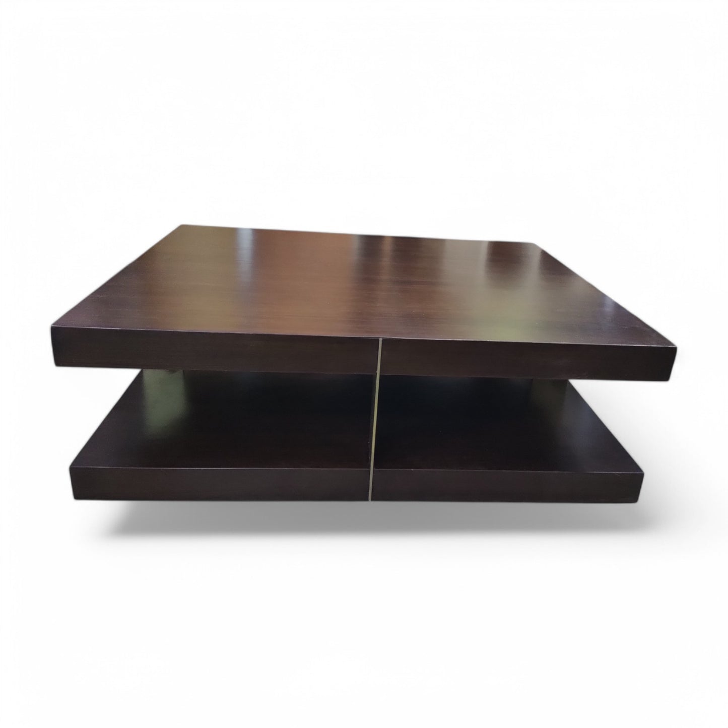 Modern Two-Tier Coffee Table with Storage Shelf