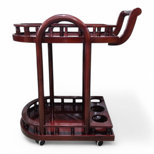 Bar Trolley with Wheels Sophisticated two-tier silhouette with curved architectural details adds a classic yet stylish statement to your entertaining space.