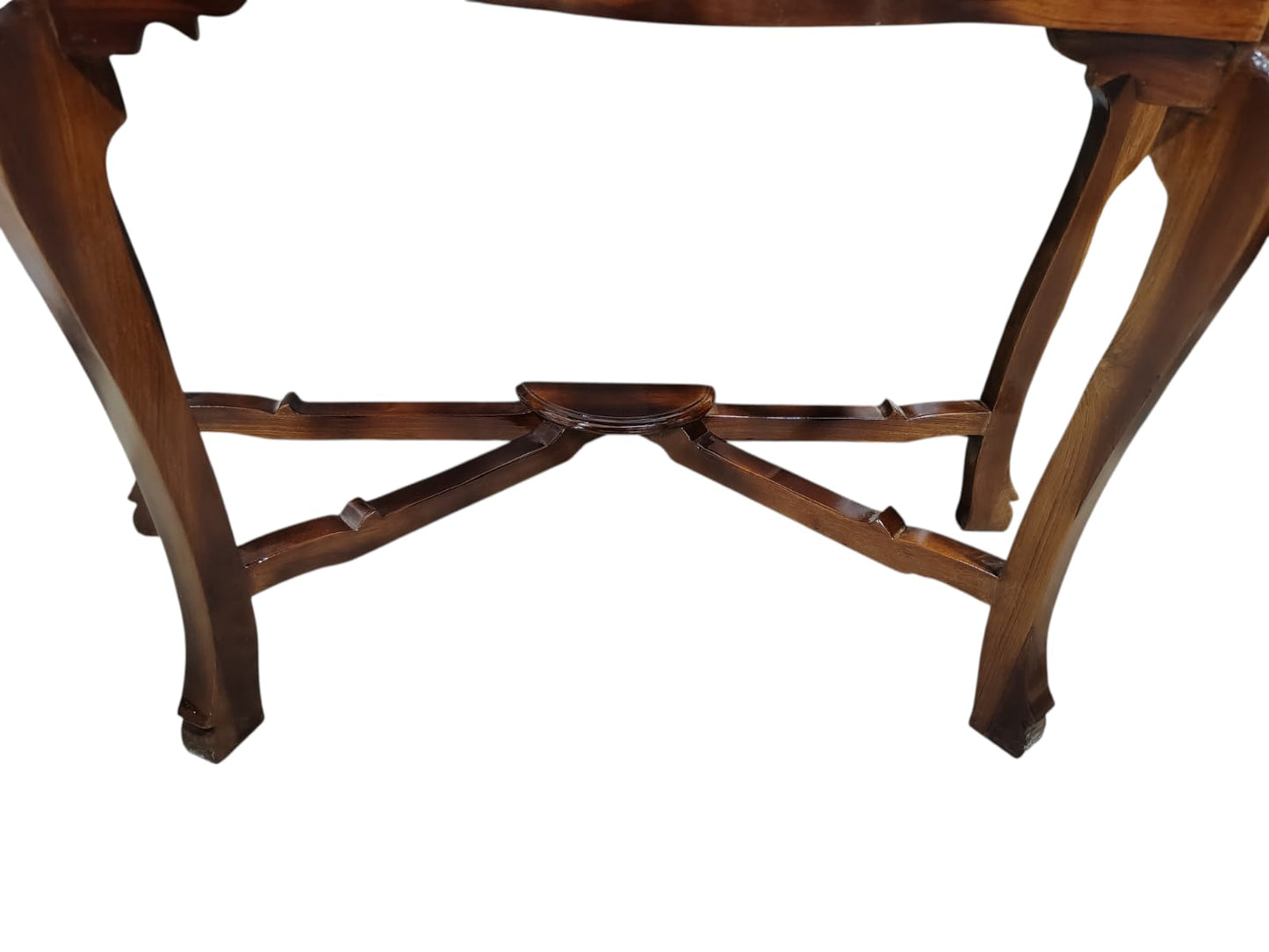 Lumber Casa Console Table with Marble Top, Colorful Floral Tile Inlay, Wooden, 91x38x91 cm