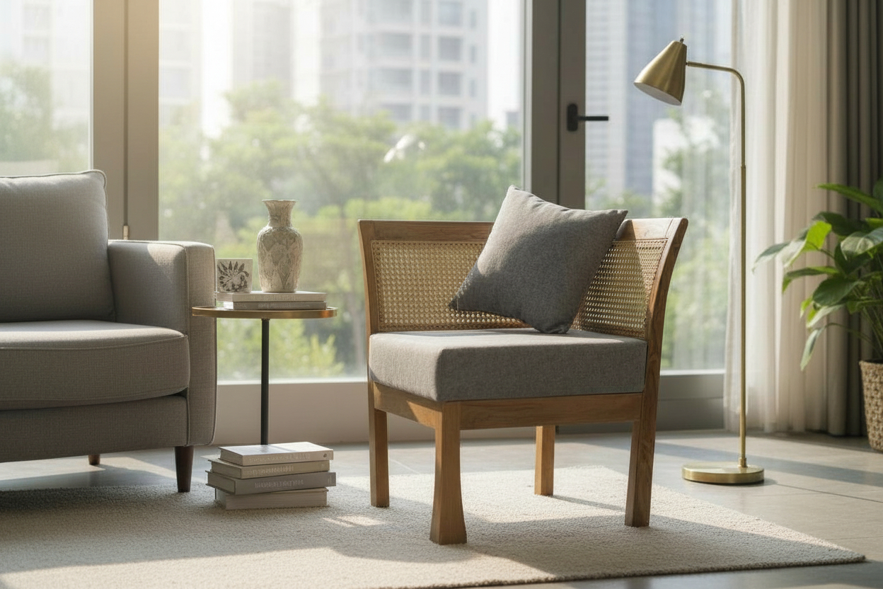 living room chair Solid Wood Living Room Chair (Finish Color - matt, Pre-assembled)