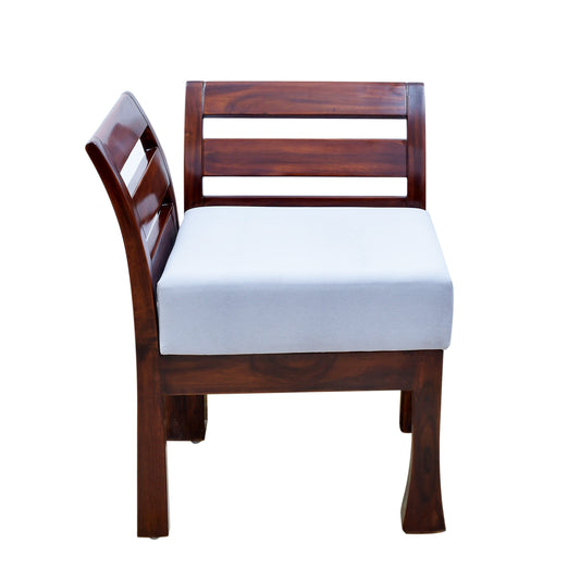 Lumber Casa Modern Teak Wood Corner Chair with Ladder Back