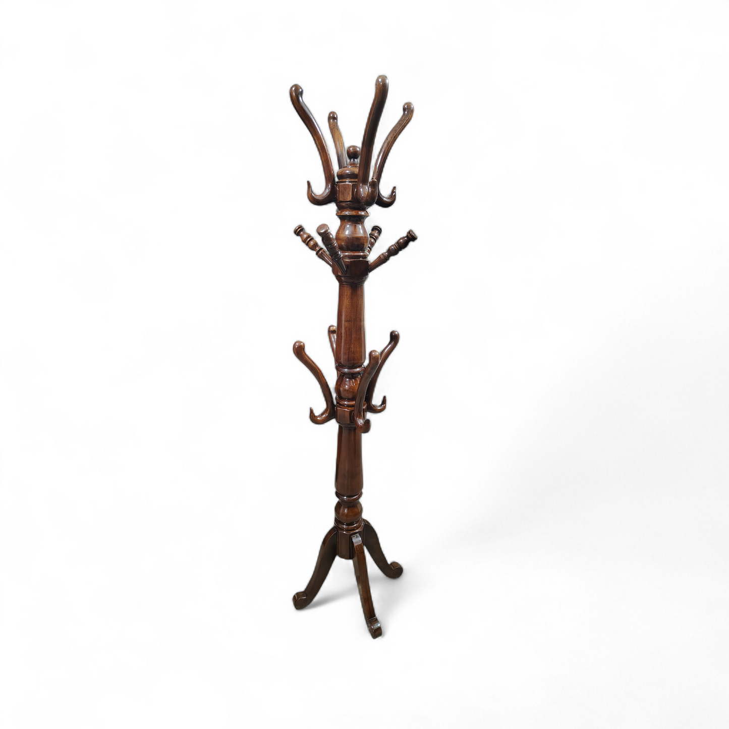 solid wood coat and umbrella stand (finish colour - teak colour semi matt finish, pre assembled