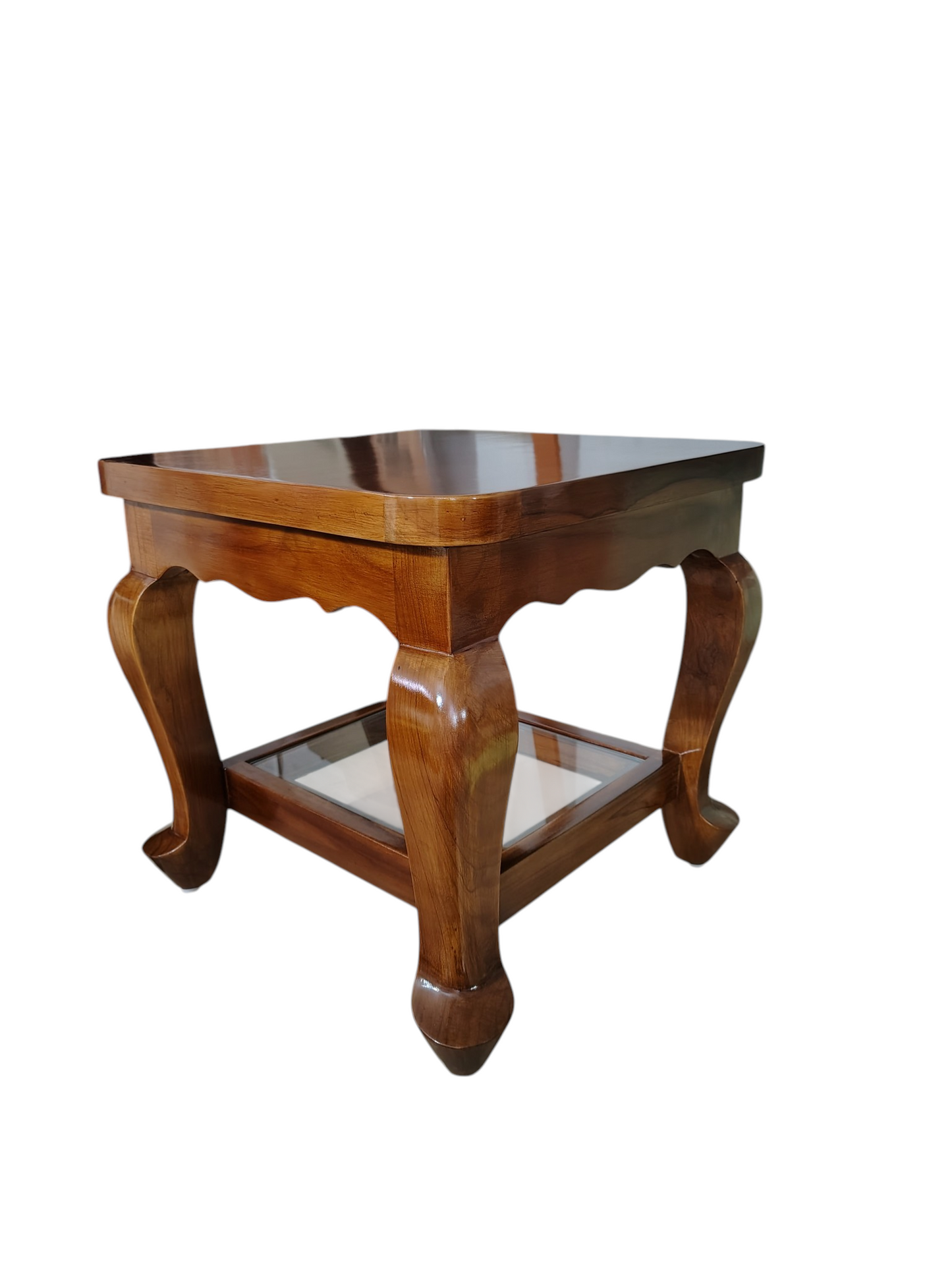 Lumber Casa Teak Wood Side Table, Brown, 18x18x18 Inch, Natural Finish, Contemporary Style, for Home and OfficeLumber Casa Teak Wood Side Table, Brown, 18x18x18 Inch, Natural Finish, Contemporary Style, for Home and Office