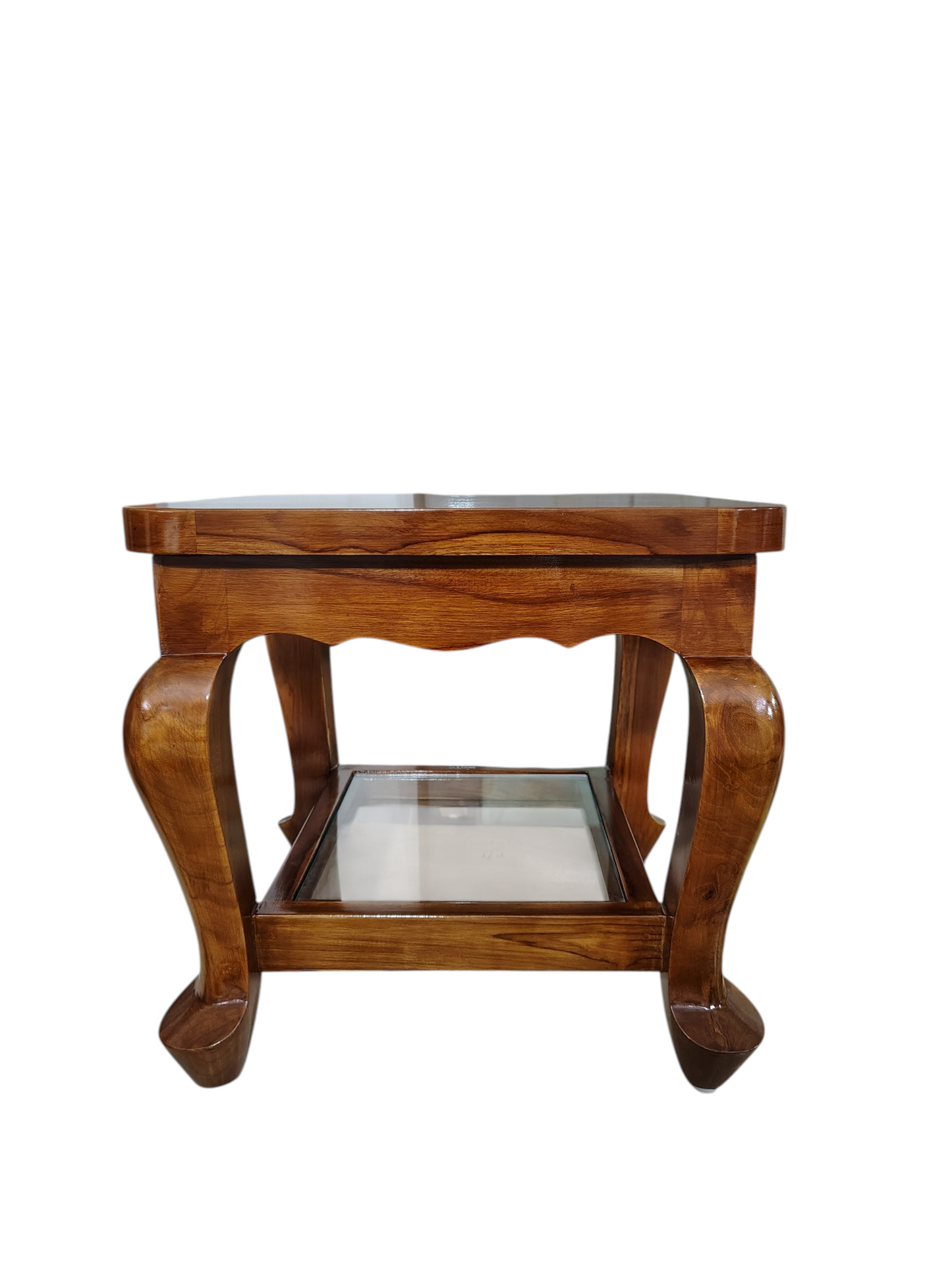 Lumber Casa Teak Wood Side Table, Brown, 18x18x18 Inch, Natural Finish, Contemporary Style, for Home and OfficeLumber Casa Teak Wood Side Table, Brown, 18x18x18 Inch, Natural Finish, Contemporary Style, for Home and Office