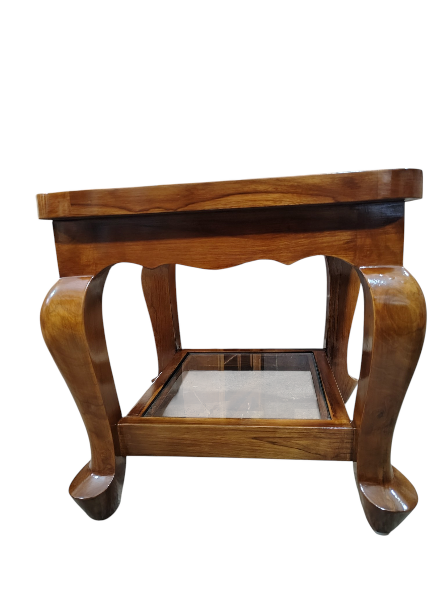 Lumber Casa Teak Wood Side Table, Brown, 18x18x18 Inch, Natural Finish, Contemporary Style, for Home and OfficeLumber Casa Teak Wood Side Table, Brown, 18x18x18 Inch, Natural Finish, Contemporary Style, for Home and Office