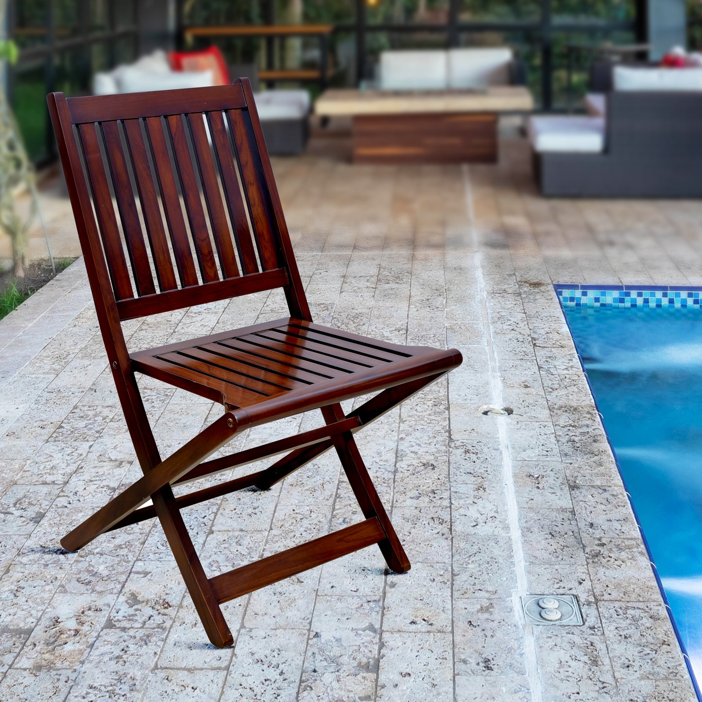 lumber casa Solid Wood Cafeteria Chair (LIGHT WALNUT SEMI MATT, Pre-assembled)