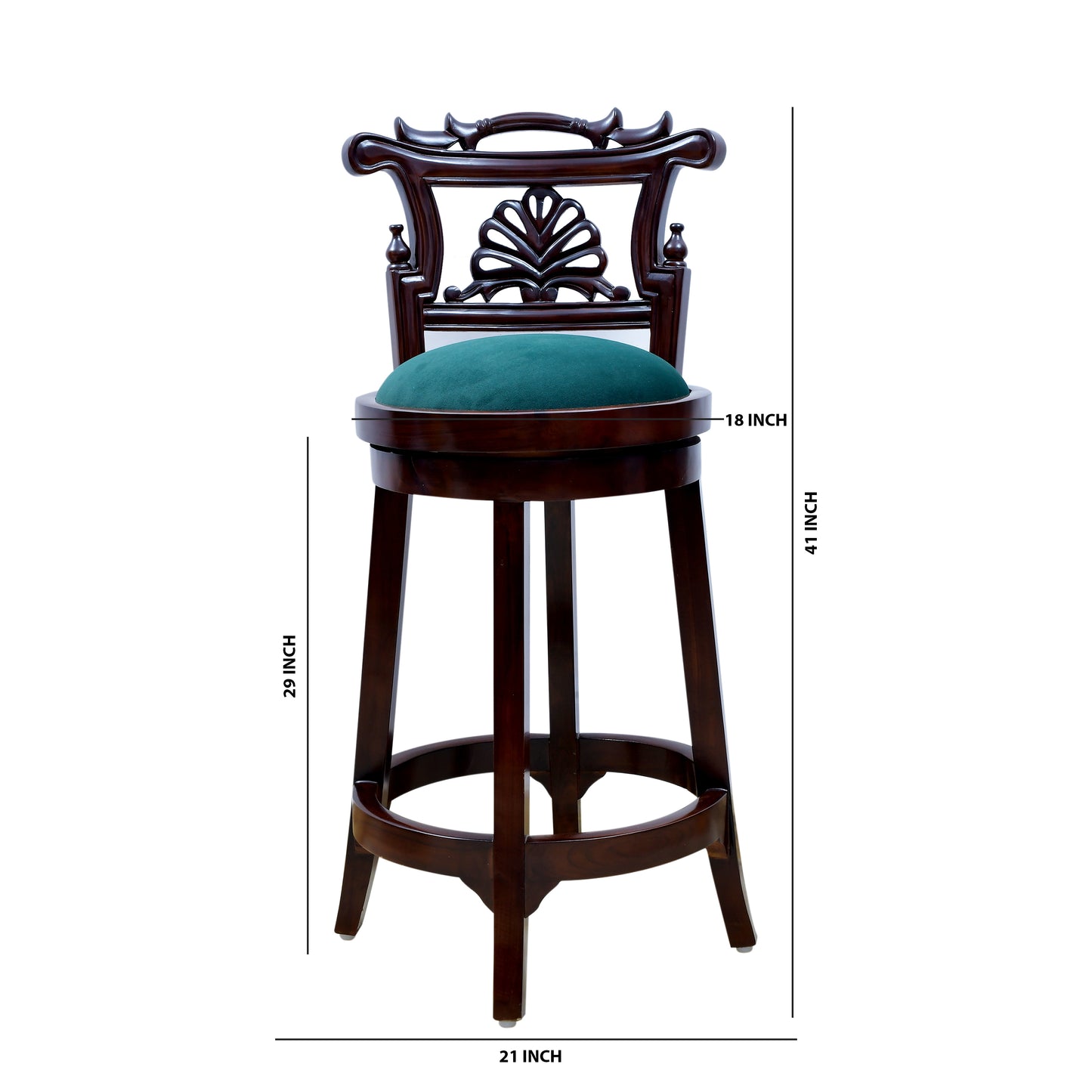 lumber casa Solid Wood Bar Chair (Finish Color - Walnut, Pre-assembled)