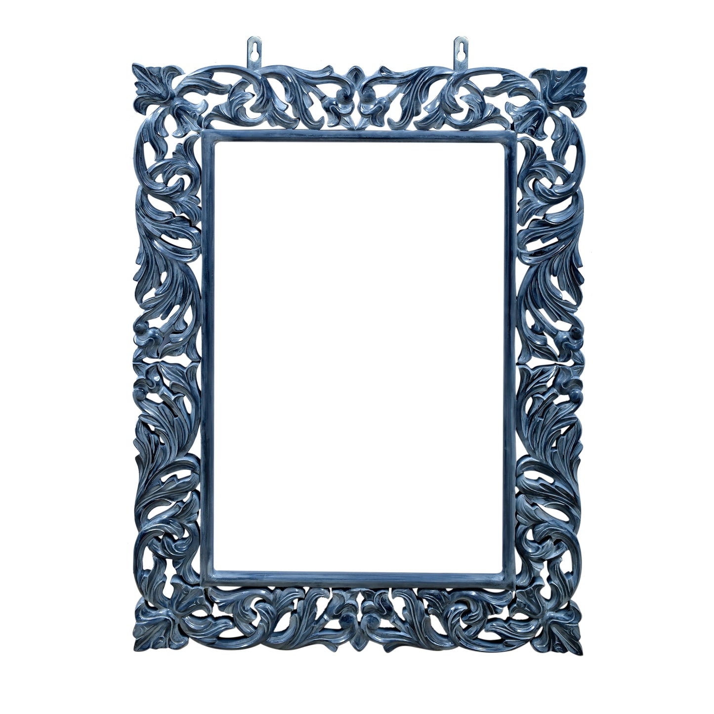 lumber casa CARVED SILVER ANTIQUE Decorative Mirror (Rectangle)