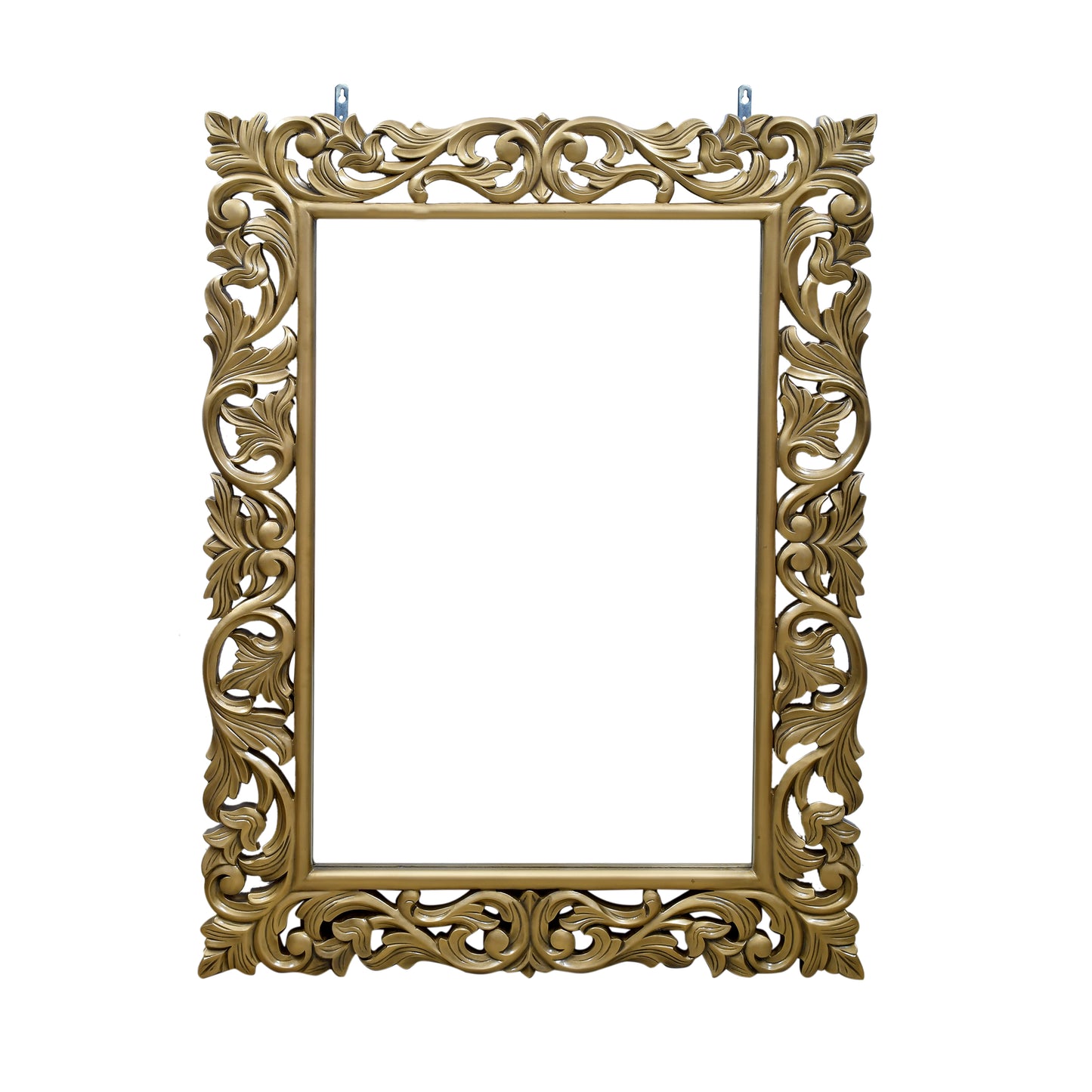 lumber casa GOLDEN HAND CARVED Polyurethane Coating Decorative Mirror (Rectangle)