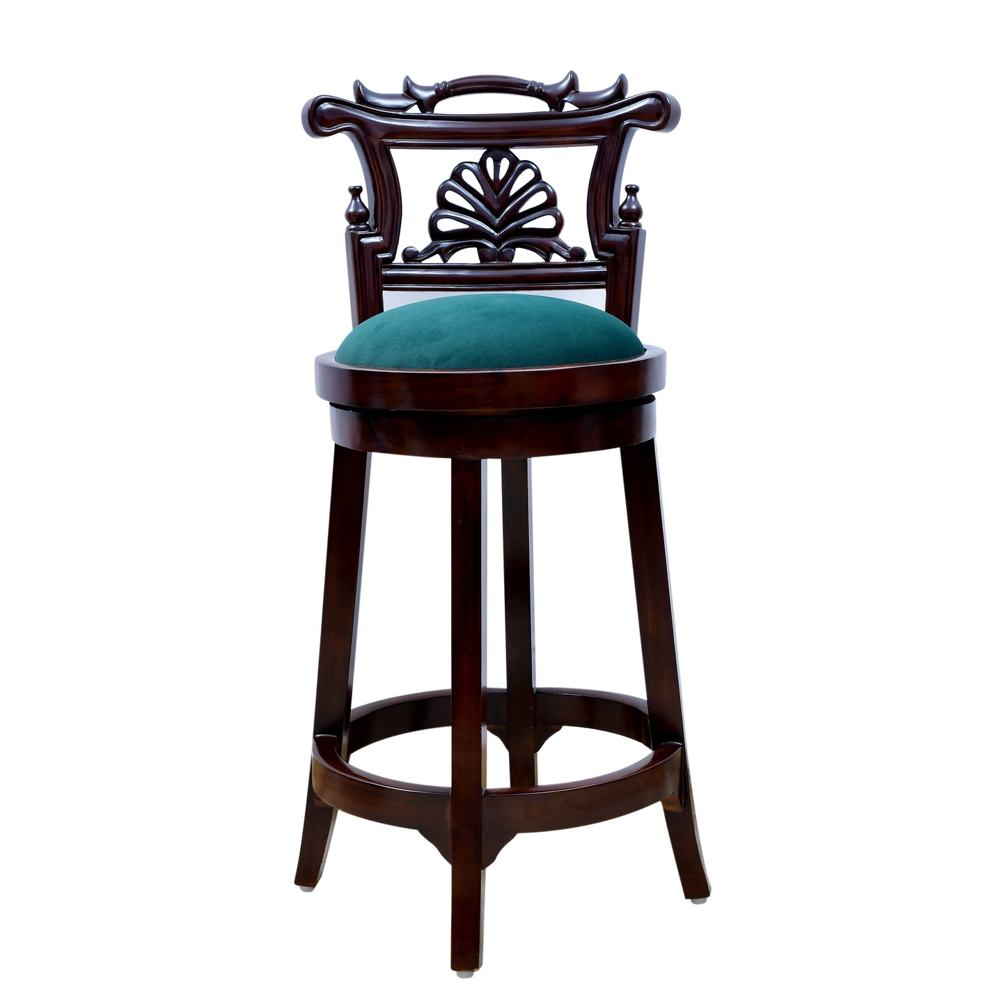 lumber casa Solid Wood Bar Chair (Finish Color - Walnut, Pre-assembled)