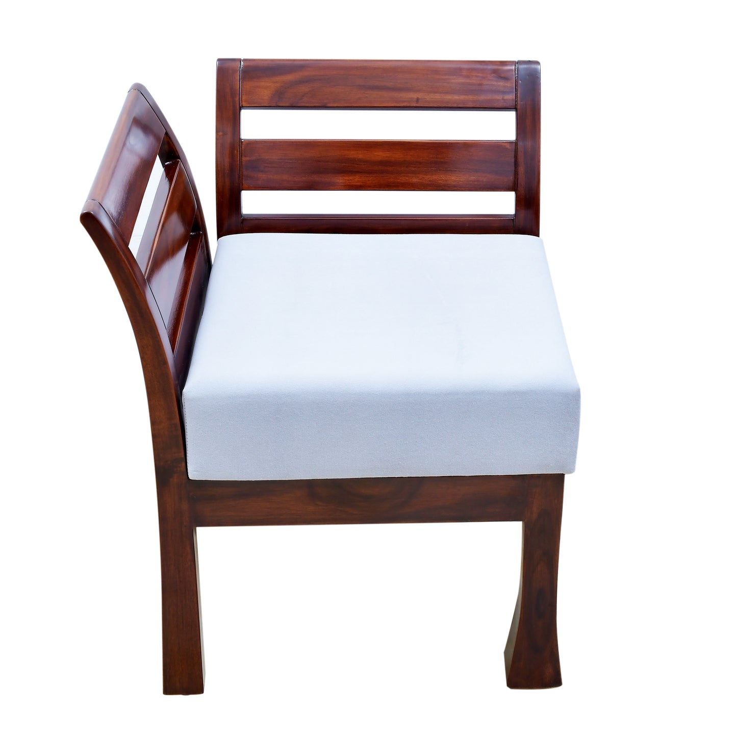 Lumber Casa Modern Teak Wood Corner Chair with Ladder Back