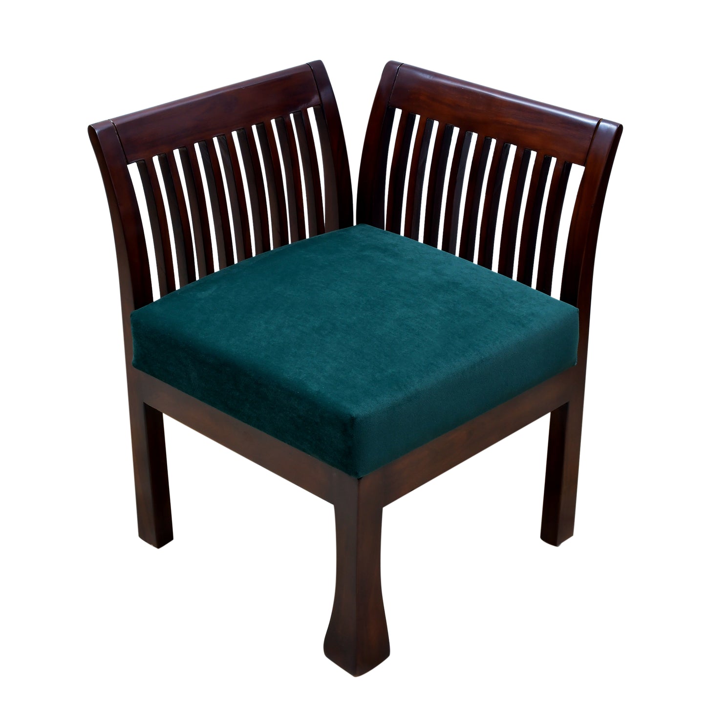 Lumber Casa Modern Teak Wood Corner Chair with Ladder Back