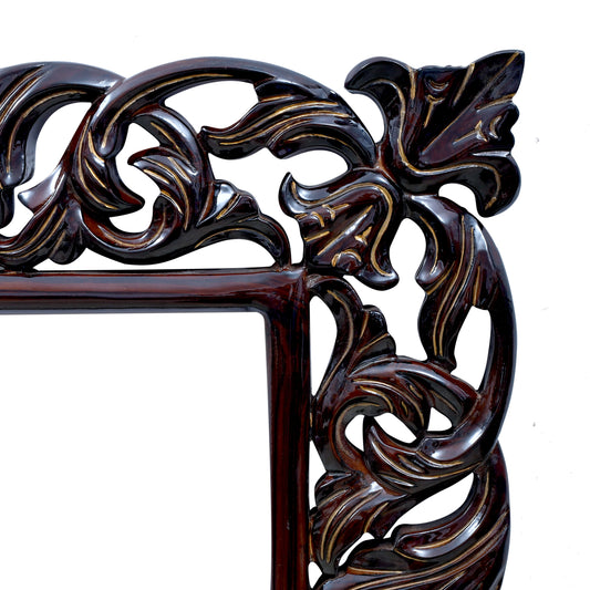 lumber casa CARVED WALNUT ANTIQUE Decorative Mirror (Rectangle)