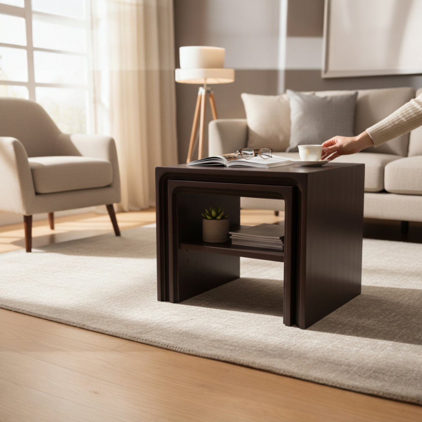 Bedside Table with Shelf