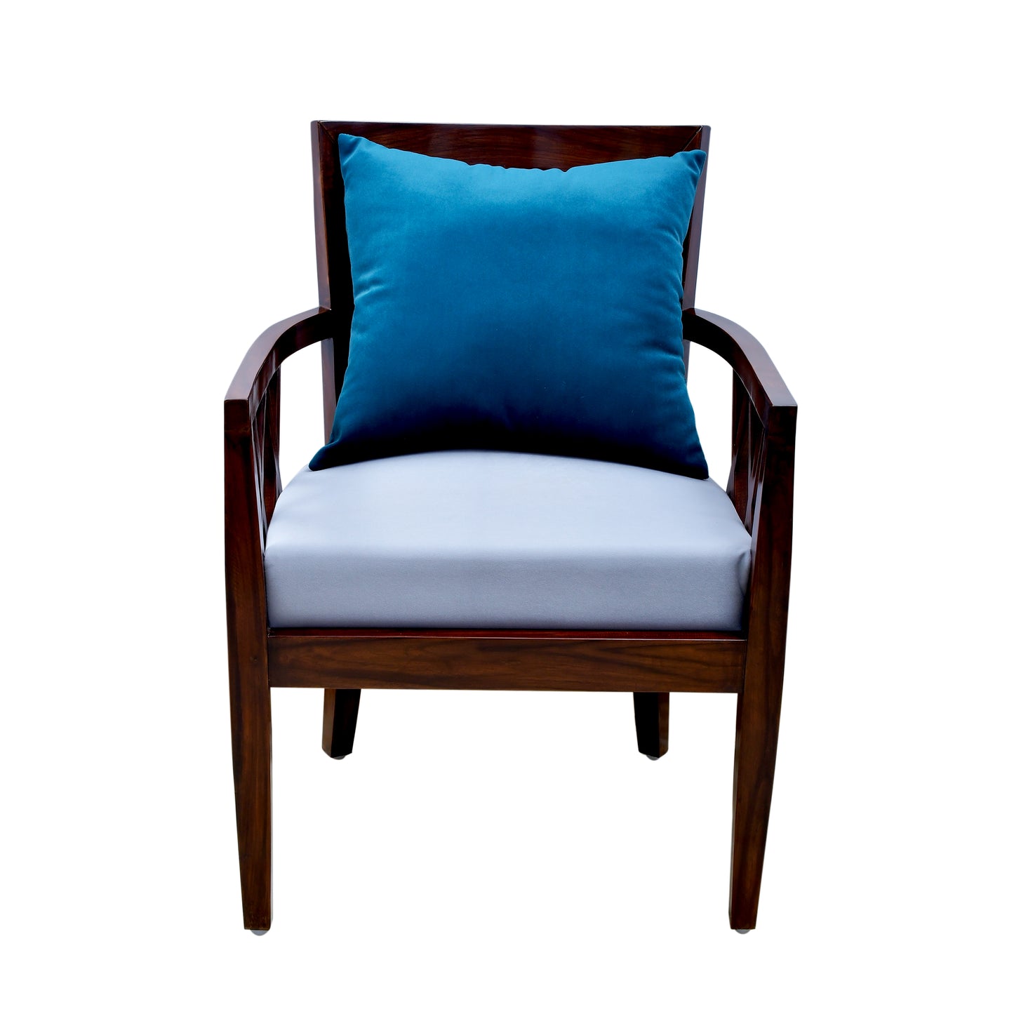 lUMBER CASA PREMINM QUALITY TEAK WOOD SOLID WOOD LIVING ROOM CHAIR (Finish Color - Walnut GLOSSY (Antique finish), Pre-assembled)