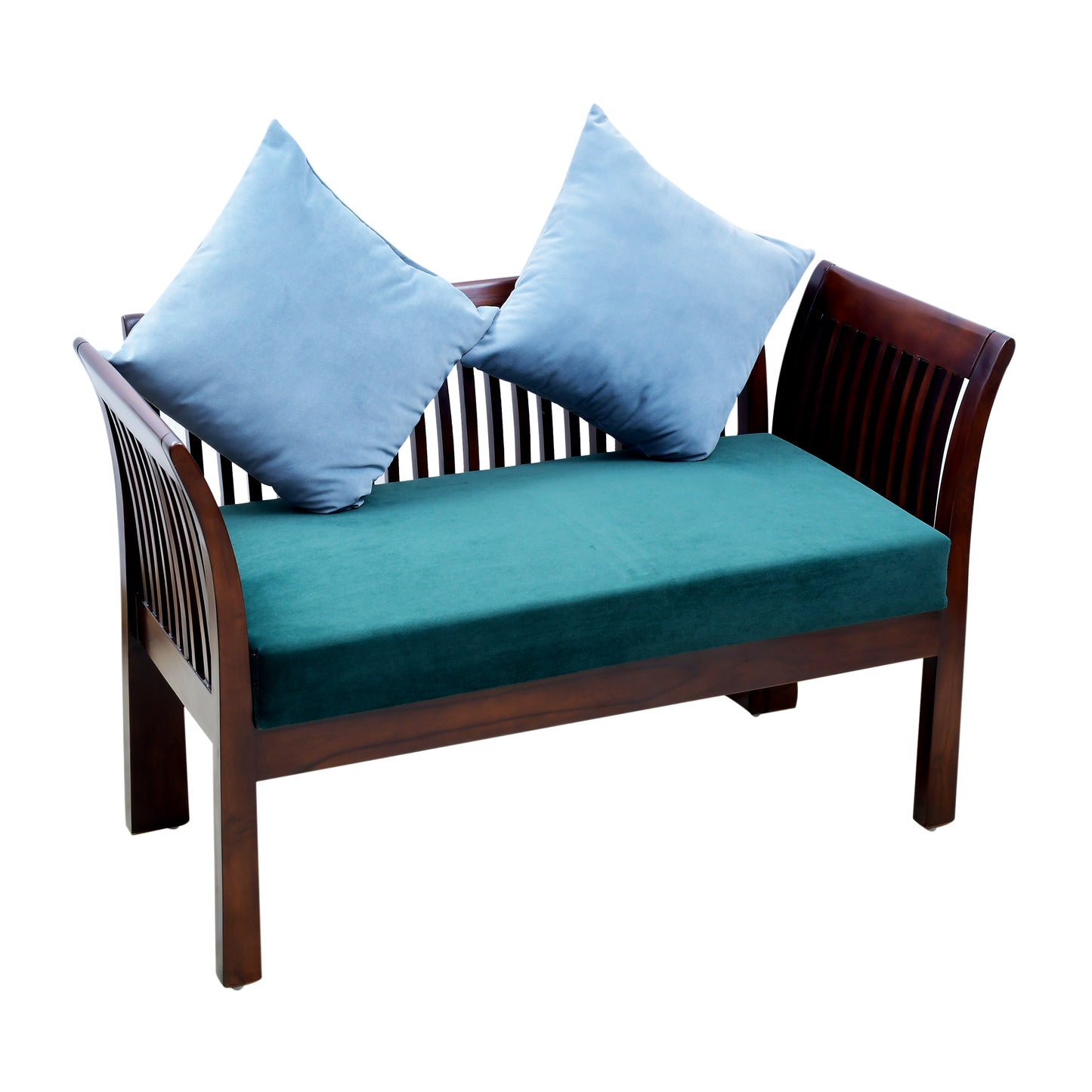 lumber casa Fabric 2 Seater Sofa (Finish Color - Light walnut semi matt, Pre-assembled)