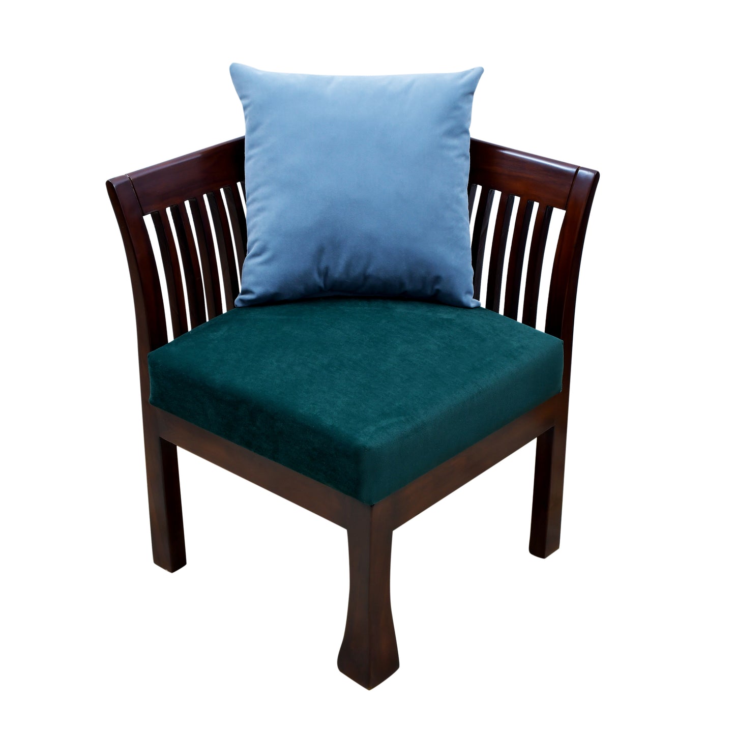 Lumber Casa Modern Teak Wood Corner Chair with Ladder Back