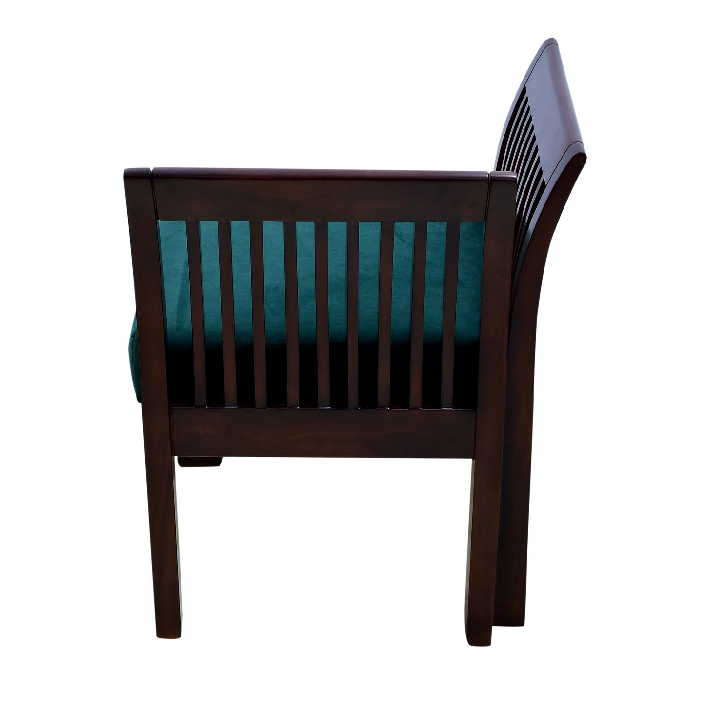 lumber casa Set of two bedroom chair compact size teak wood/ Solid Wood Living Room Chair (Finish Color - Walnut glossy, Pre-assembled)