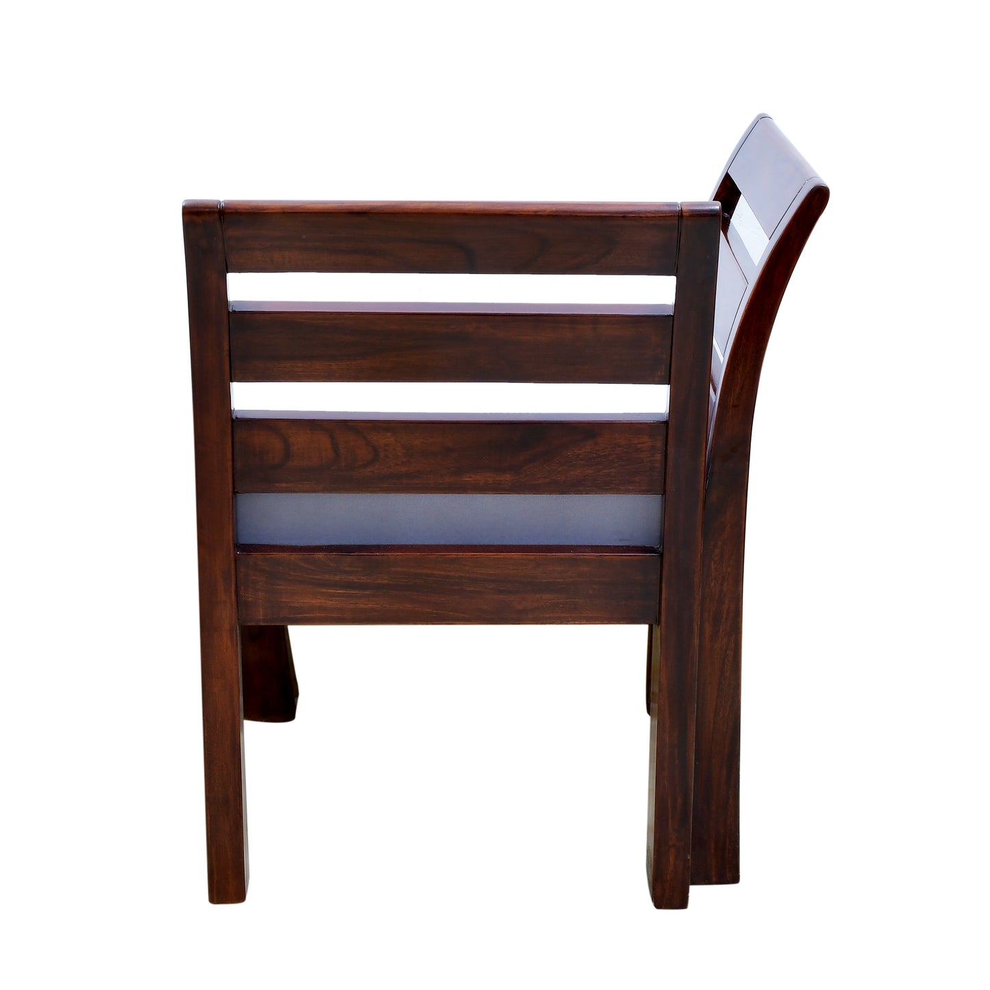 Lumber Casa Modern Teak Wood Corner Chair with Ladder Back