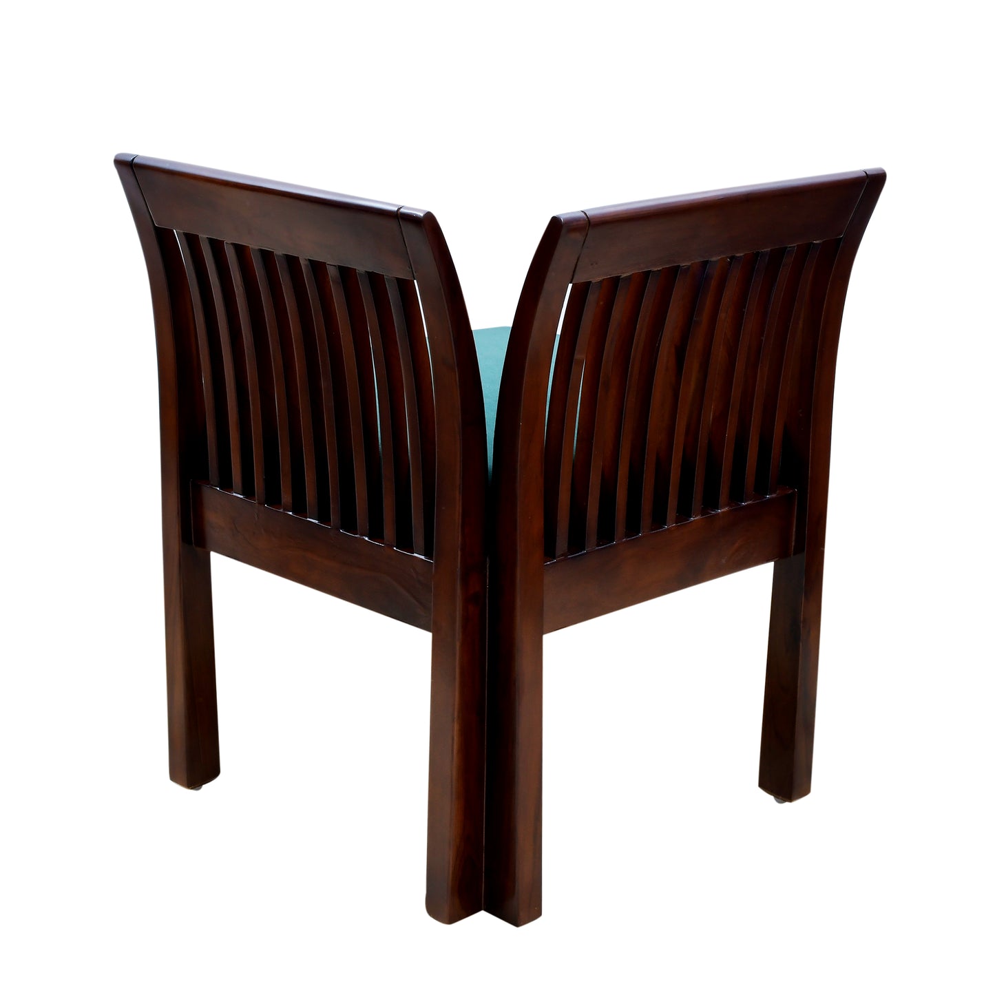 Lumber Casa Modern Teak Wood Corner Chair with Ladder Back
