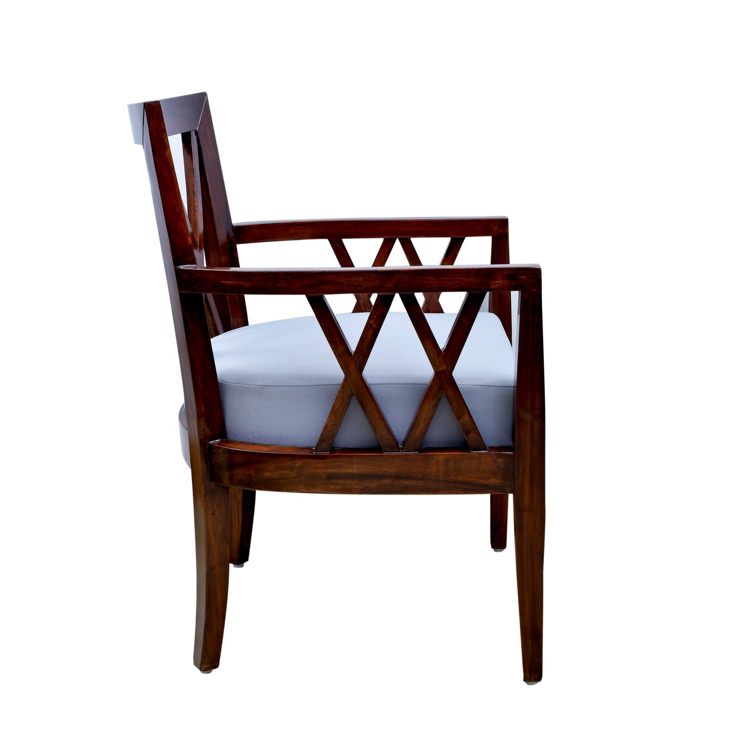 lUMBER CASA PREMINM QUALITY TEAK WOOD SOLID WOOD LIVING ROOM CHAIR (Finish Color - Walnut GLOSSY (Antique finish), Pre-assembled)