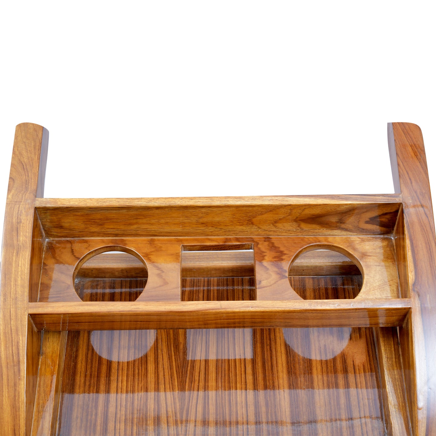 lumber casa Solid Wood Bar Trolley (Finish Color - teak glossy, Pre-assembled)