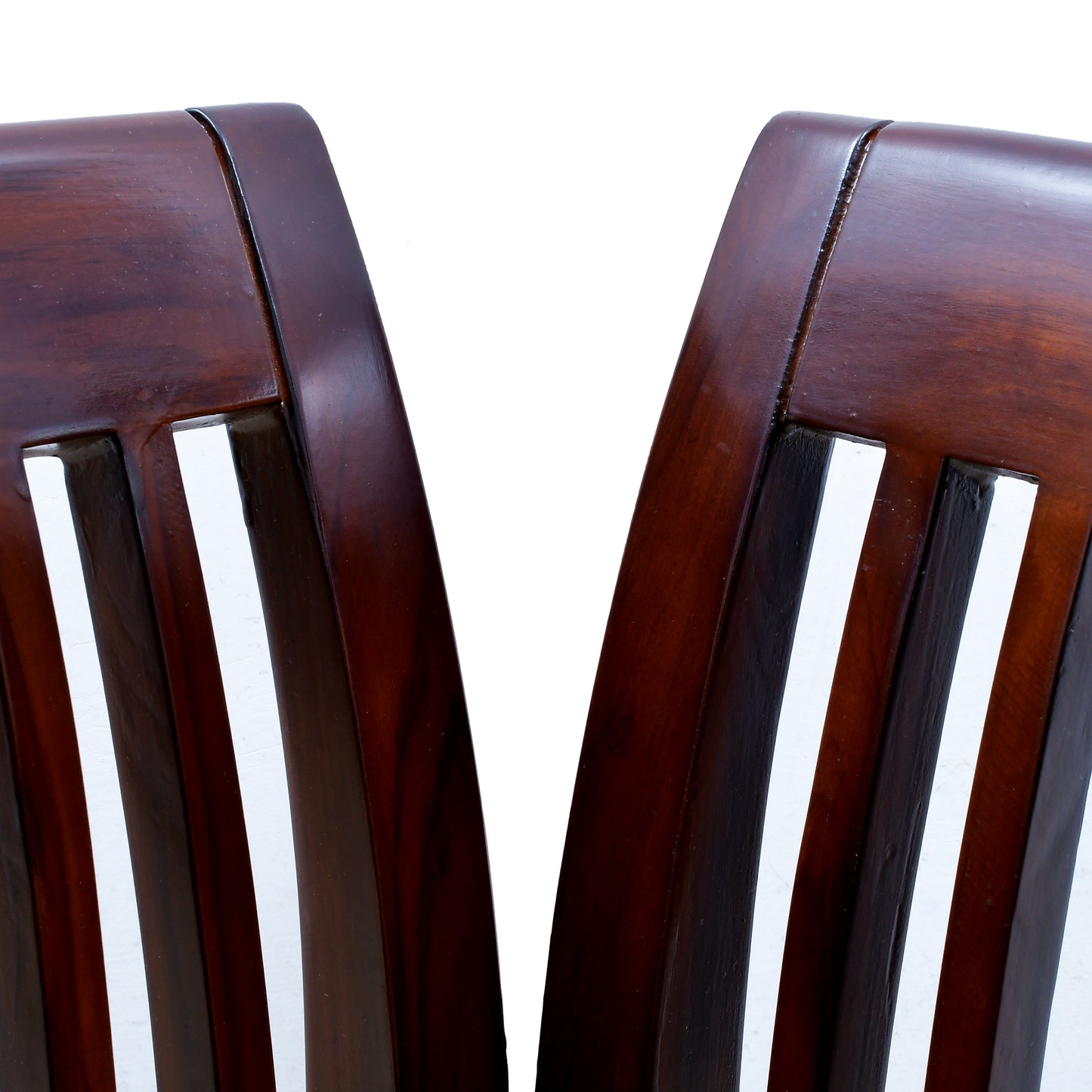 lumber casa Set of two bedroom chair compact size teak wood/ Solid Wood Living Room Chair (Finish Color - Walnut glossy, Pre-assembled)