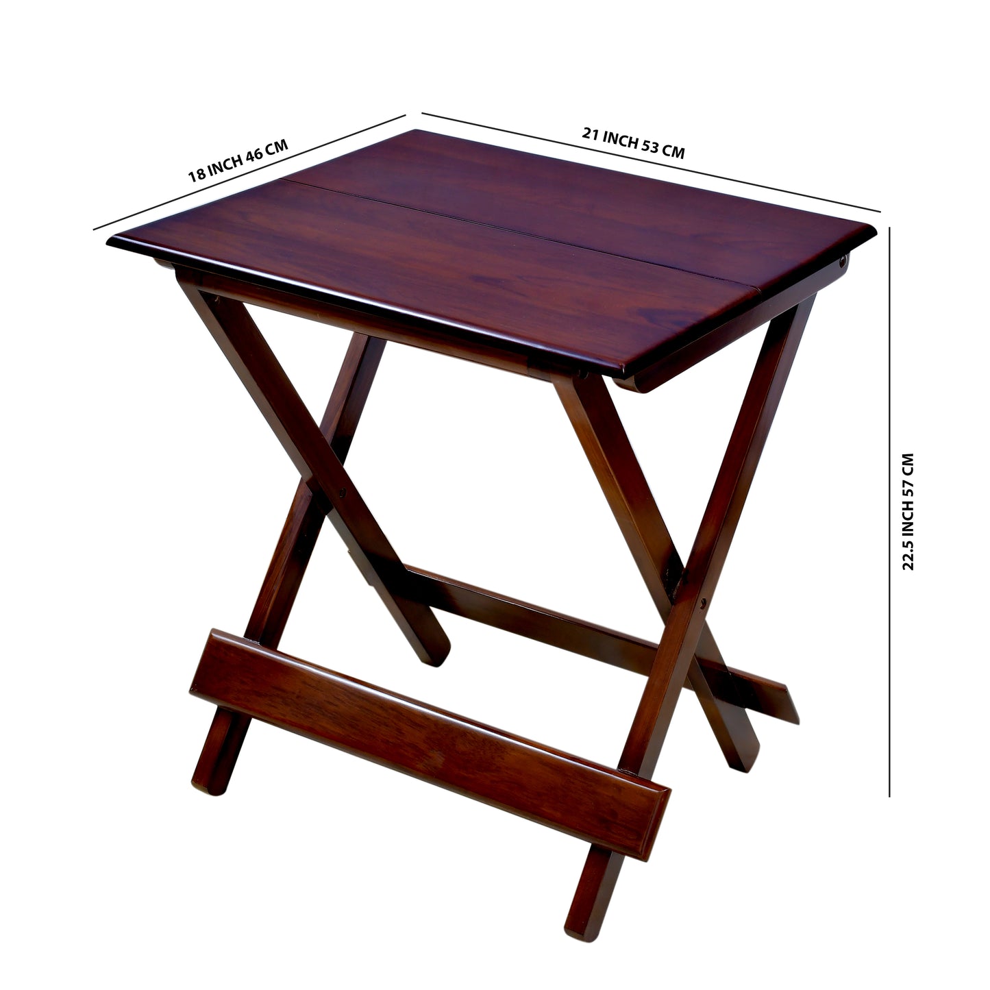 Lumber Casa Premium Teak Wood Folding Table – Durable Solid Teak Multipurpose Side Table for Living Room, Balcony, Garden & Outdoor Use