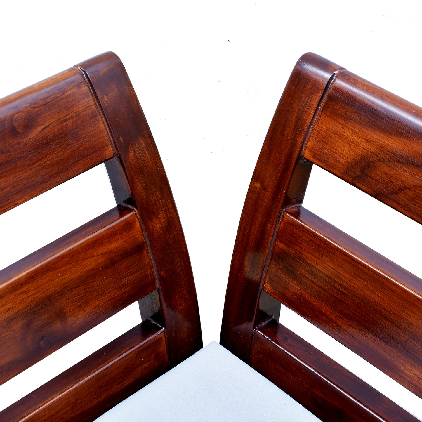 Lumber Casa Modern Teak Wood Corner Chair with Ladder Back