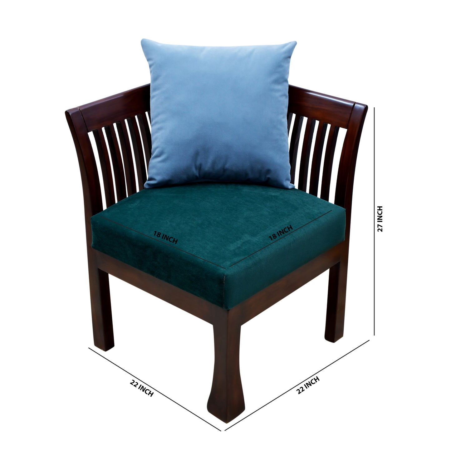 Lumber Casa Modern Teak Wood Corner Chair with Ladder Back