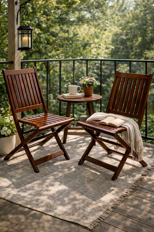 lumber casa Solid Wood Cafeteria Chair (LIGHT WALNUT SEMI MATT, Pre-assembled)