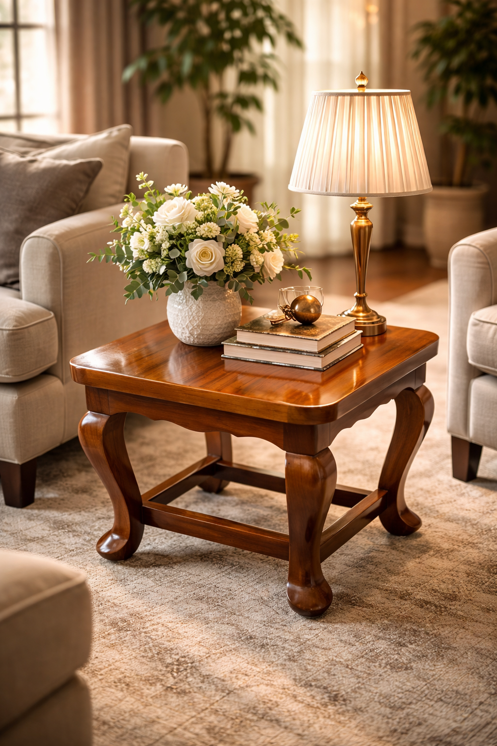 Lumber Casa Teak Wood Side Table, Brown, 18x18x18 Inch, Natural Finish, Contemporary Style, for Home and OfficeLumber Casa Teak Wood Side Table, Brown, 18x18x18 Inch, Natural Finish, Contemporary Style, for Home and Office