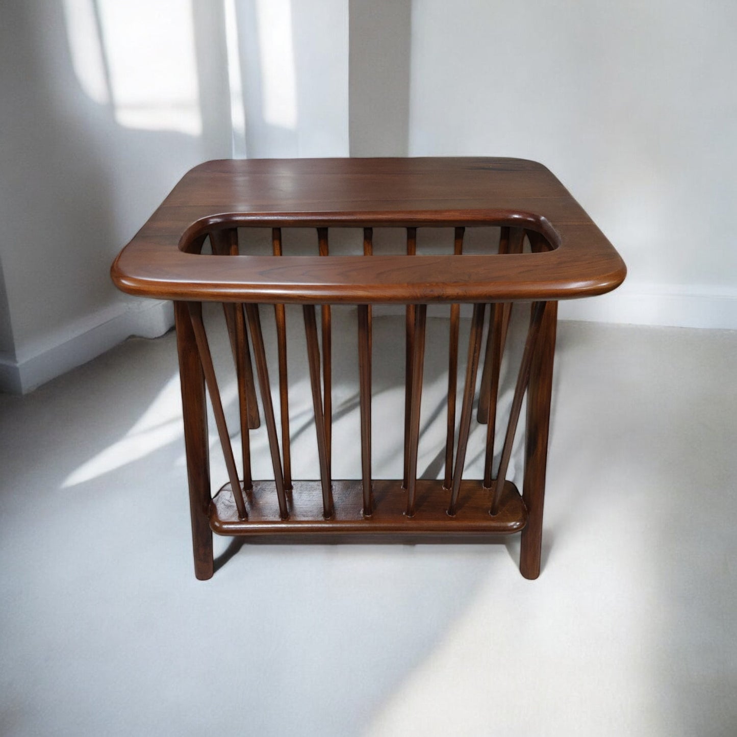 End Table a light walnut finish with beautiful grain in maxine table Solid Wood (Finish Color - light walnut, Pre-assembled)