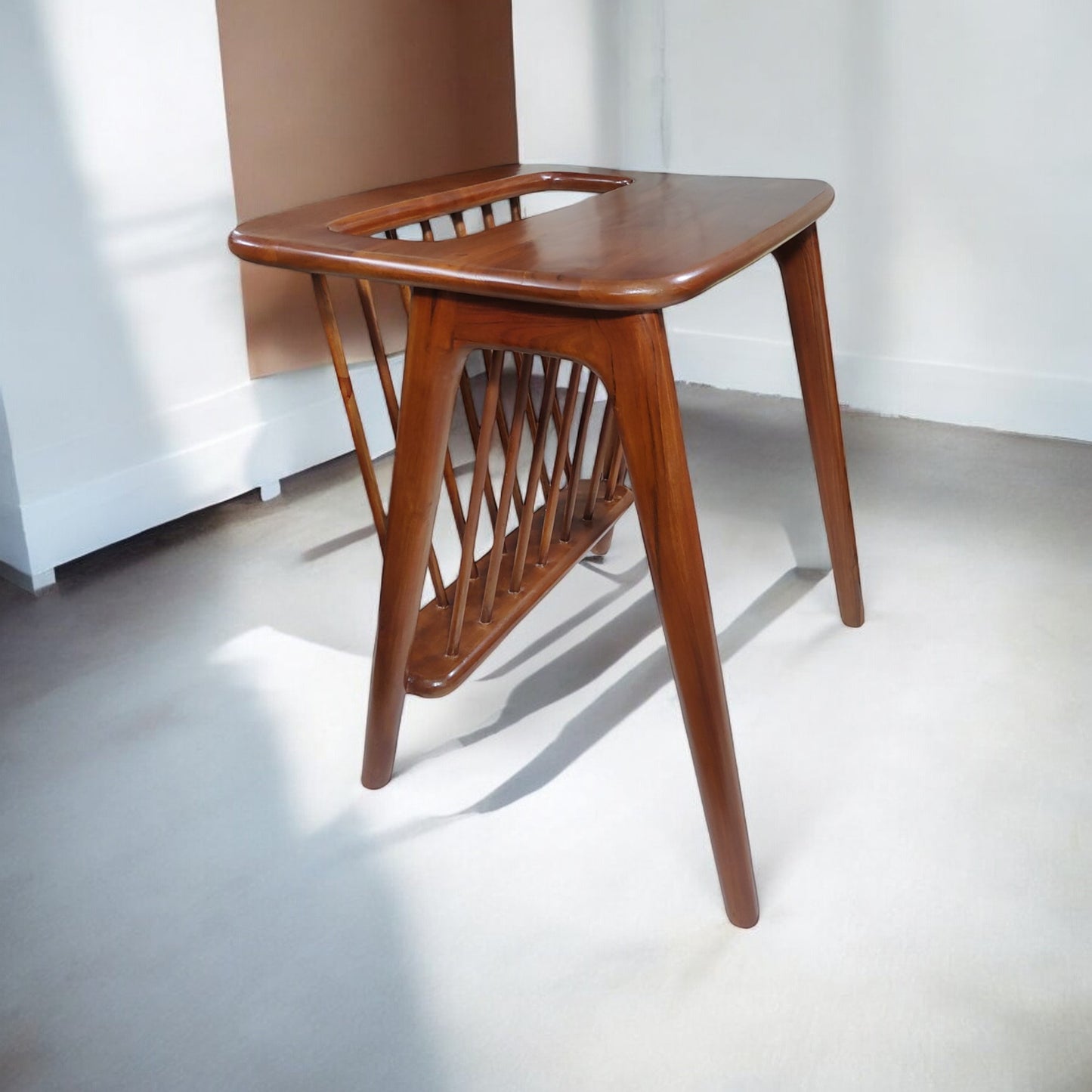 End Table a light walnut finish with beautiful grain in maxine table Solid Wood (Finish Color - light walnut, Pre-assembled)