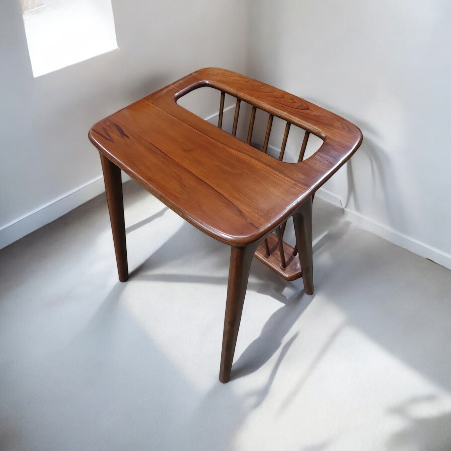 End Table a light walnut finish with beautiful grain in maxine table Solid Wood (Finish Color - light walnut, Pre-assembled)
