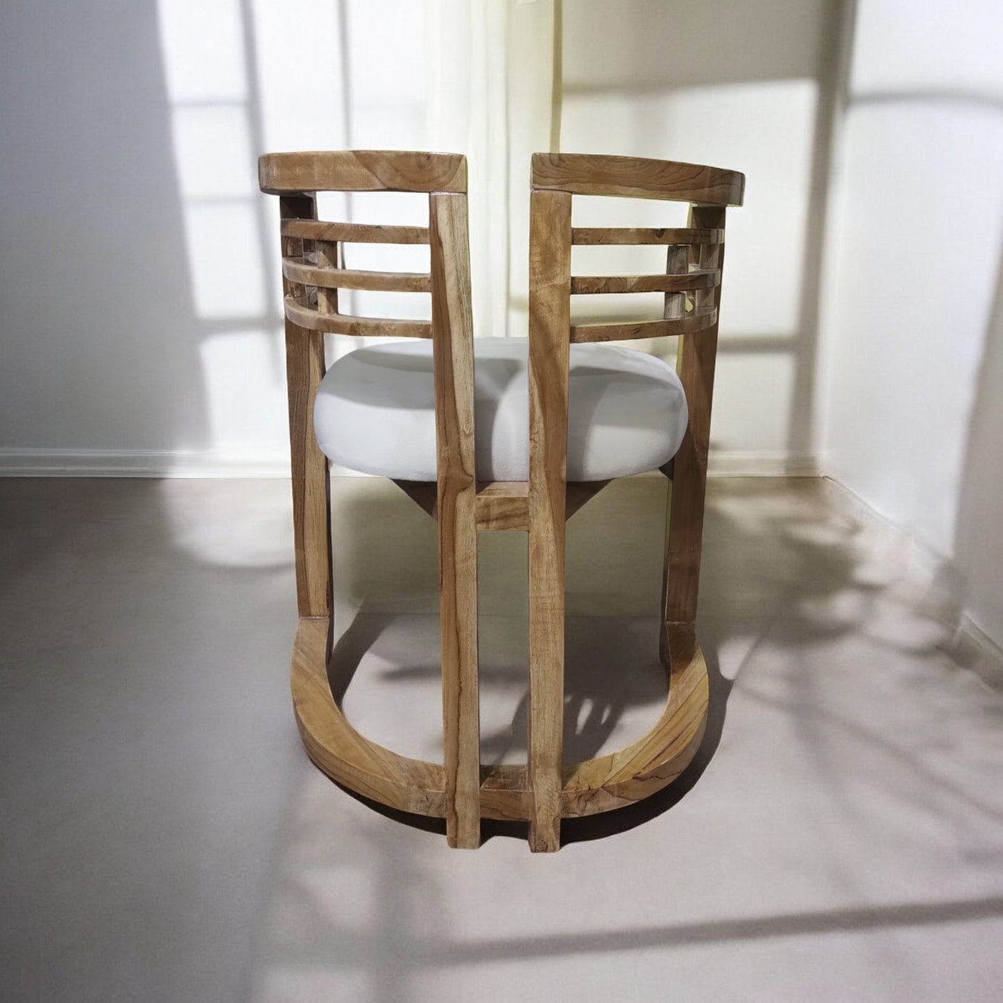 DURABLE TEAK WOOD CHAIR FOR HOME AND OFFICE SOLID WOOD LIVING ROOM CHAIR (FINISH COLOUR - TEAK WOOD , PRE-ASSEMBLED