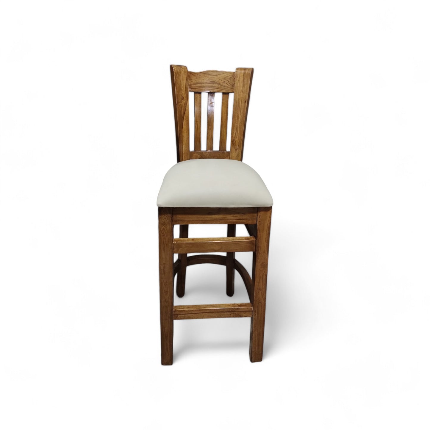Premium Teak Wood Living Room Chair with Cushioned Fabric Seat Solid Wood Living Room Chair (Finish Color - LIGHT WALNUT, Pre-assembled)