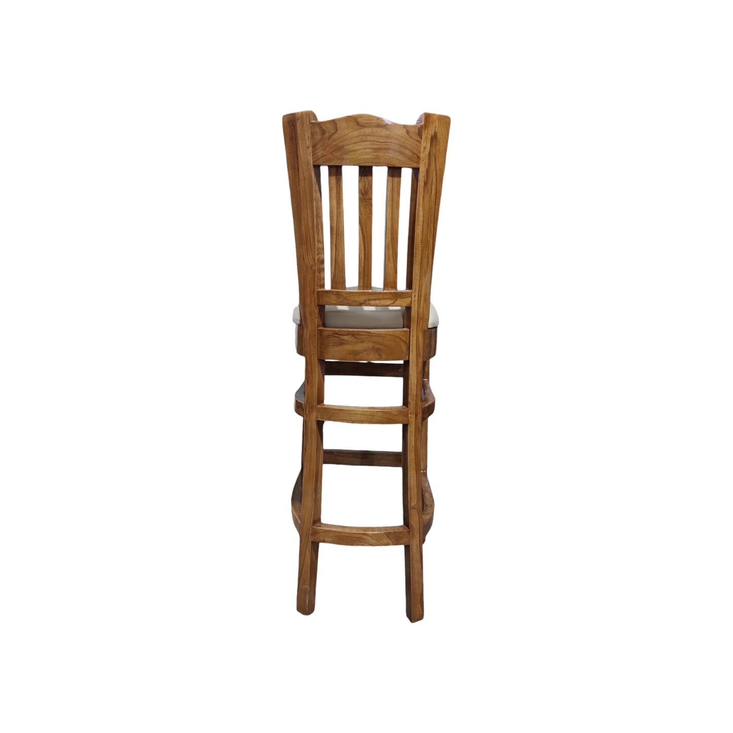 Premium Teak Wood Living Room Chair with Cushioned Fabric Seat Solid Wood Living Room Chair (Finish Color - LIGHT WALNUT, Pre-assembled)