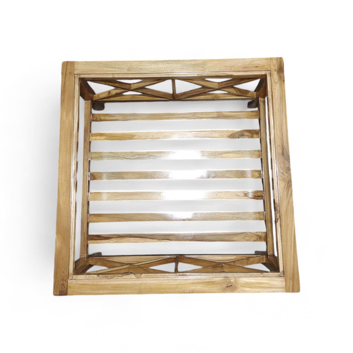 Teak wood coffee/centre table natural wood finish ,10mm glass coffee table (finish colour - teak natural (semi gloss)(pre-assembled)