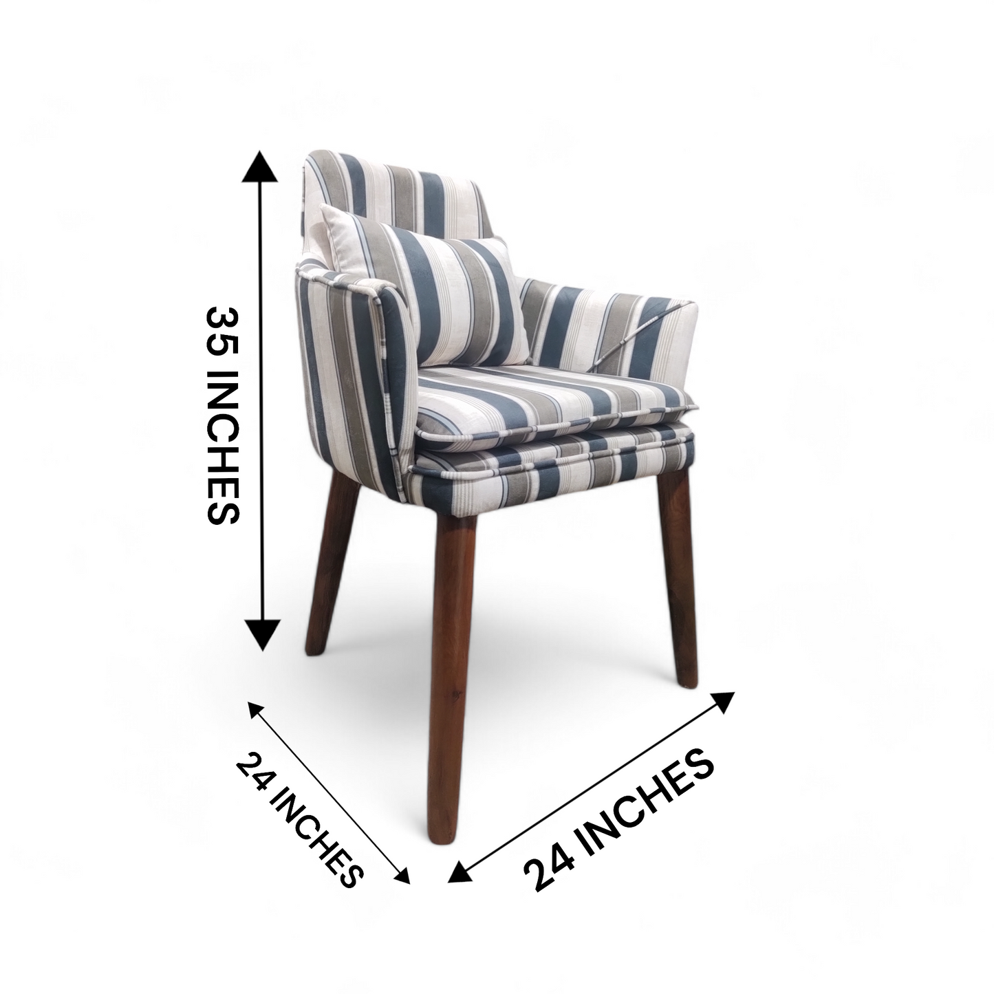 Solid Wood Living Room Chair (Finish Color - WALNUT, Pre-assembled)
