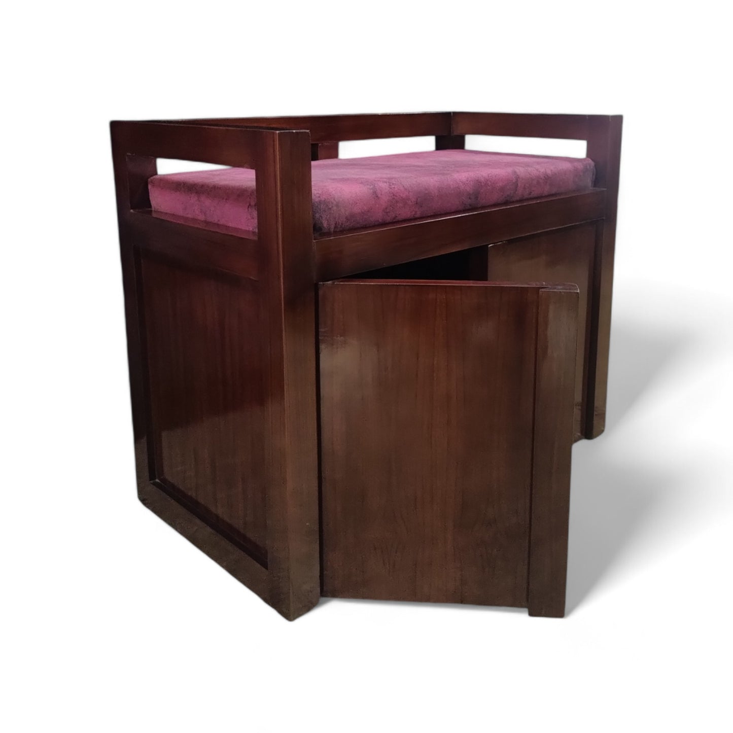 Premium Teak Wood Sethi with Storage, Melamine Finish, Elegant Design, Durable Build, Smooth Edges, Premium Matte Polish Seating Bench Furniture