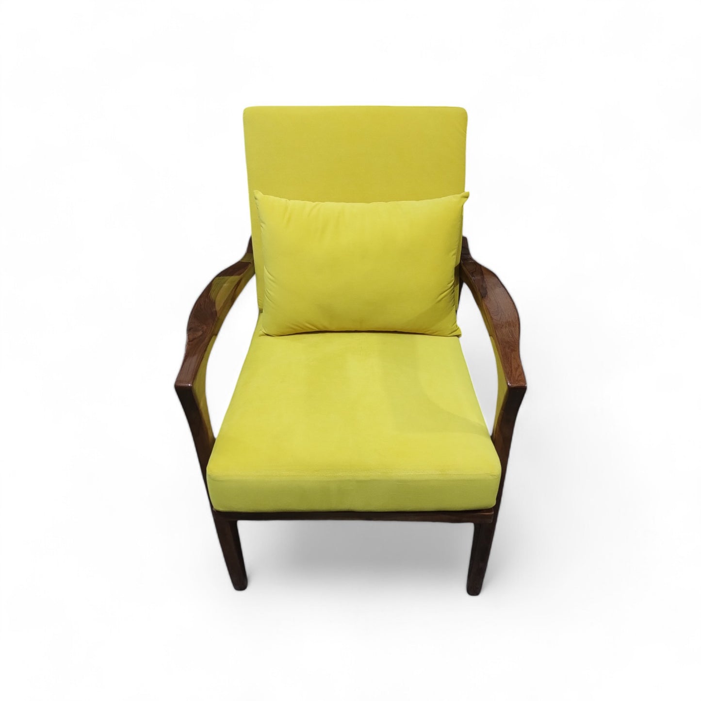 Lumber casa comfortable premium quality teak wood easy chair , solid wood living room chair (finish colour - teak natural Glossy , pre-assembled)