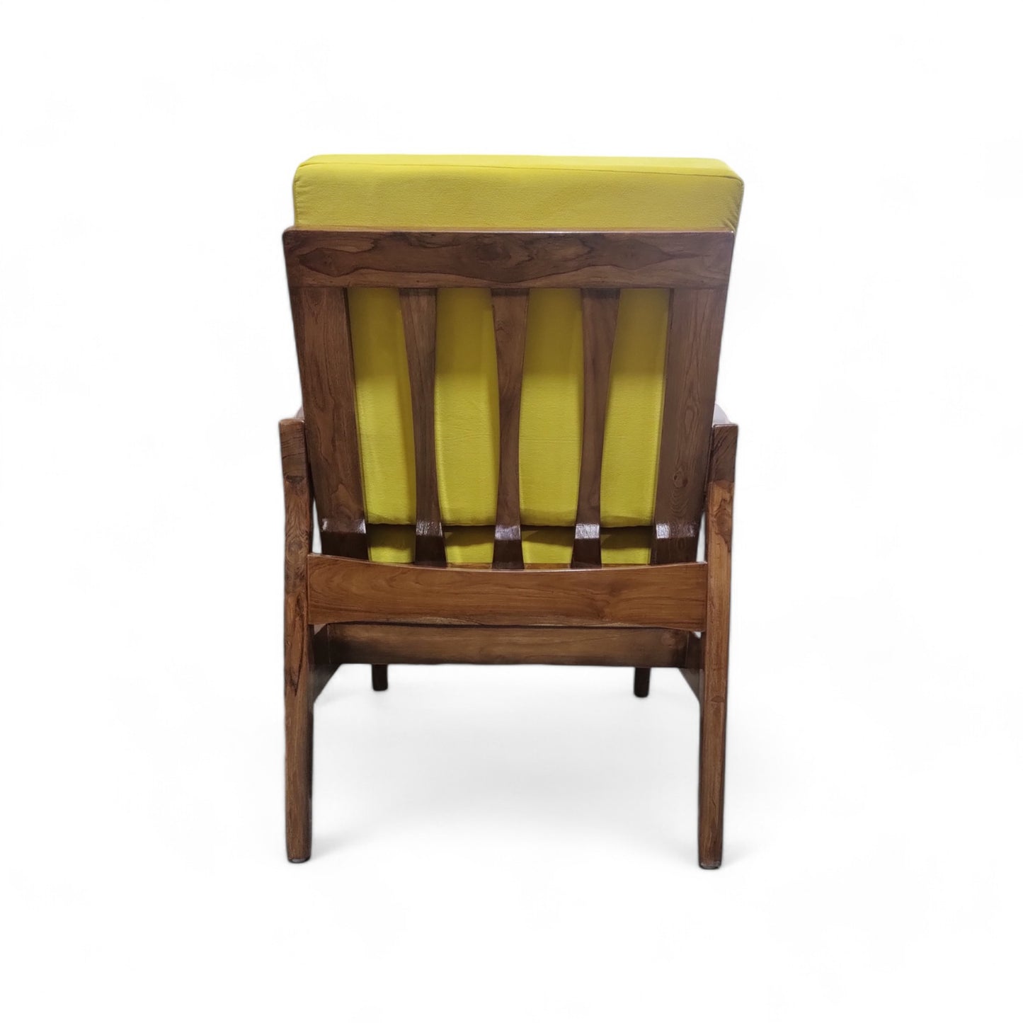 Lumber casa comfortable premium quality teak wood easy chair , solid wood living room chair (finish colour - teak natural Glossy , pre-assembled)