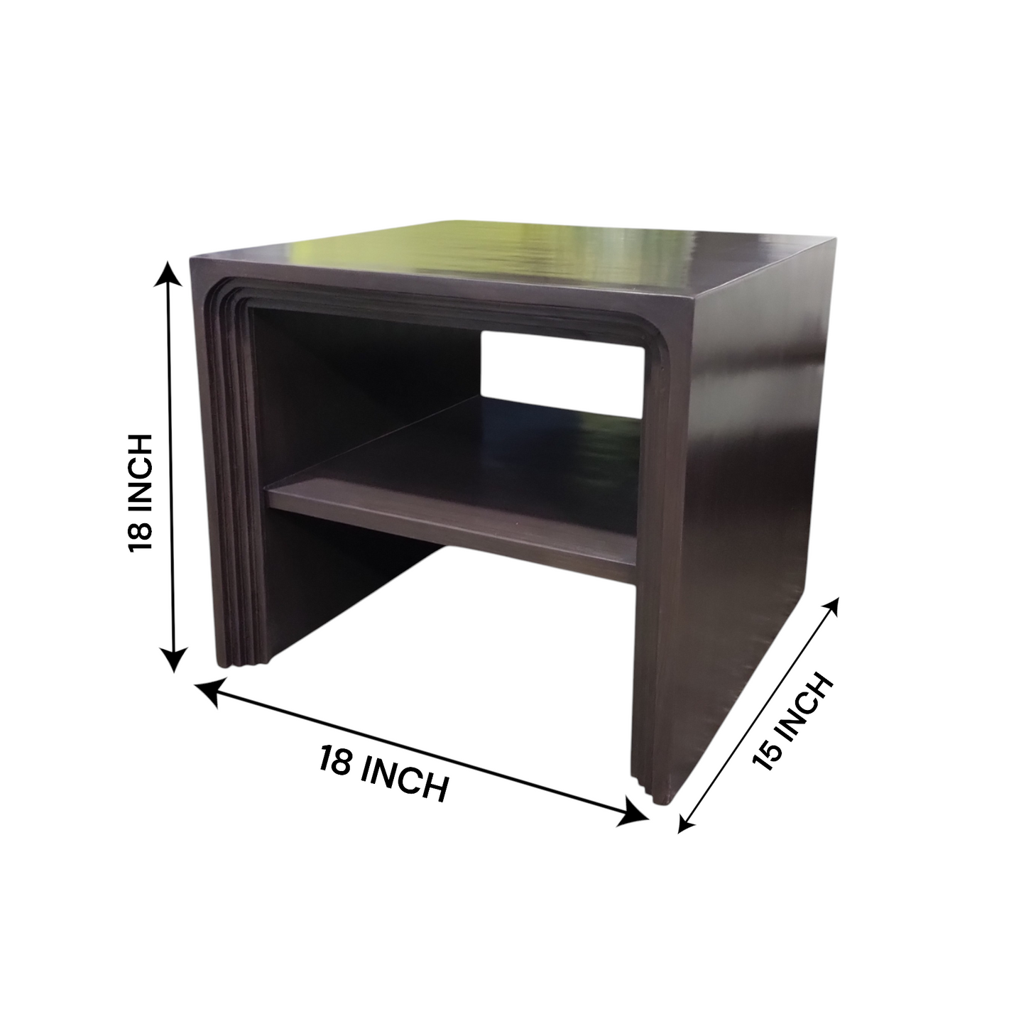 Bedside Table with Storage Shelf