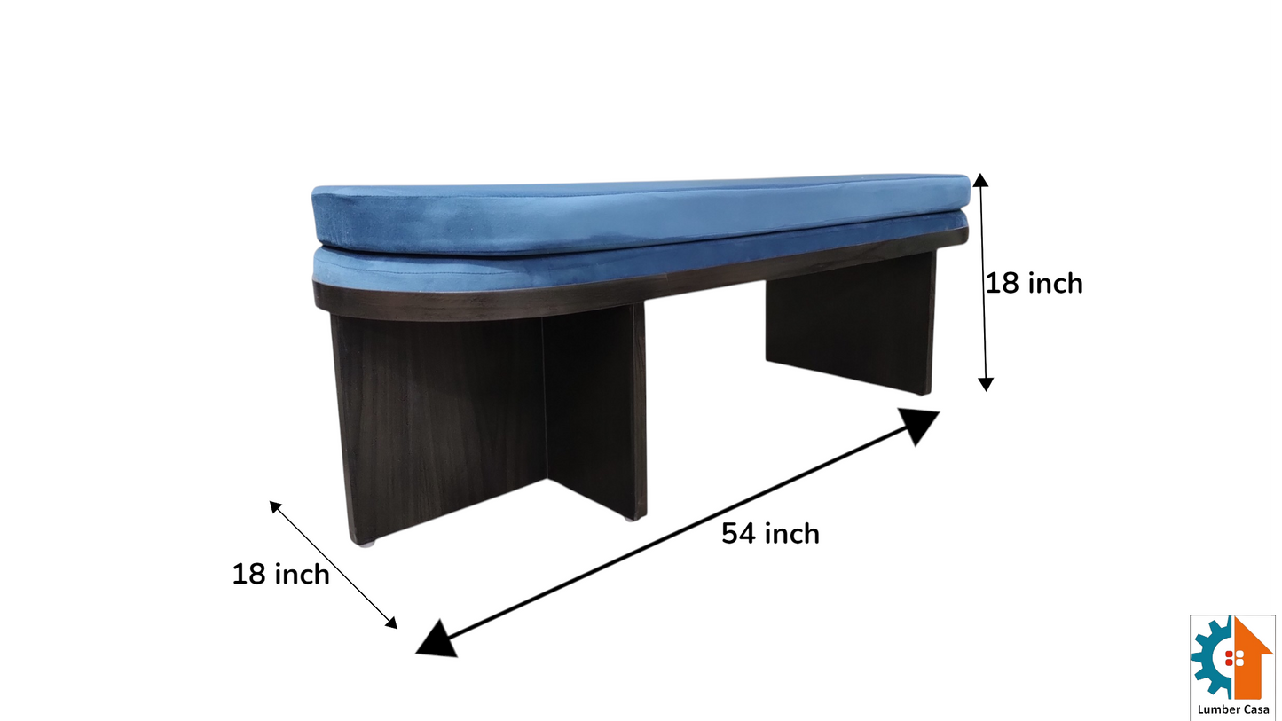 wooden sofa bench from Lumber Casa, a perfect blend of contemporary design and everyday comfort. Fabric 2 Seater Sofa (Finish Color - dark walnut, Pre-assembled)